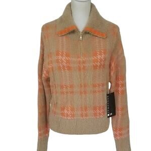 NWT Broadway 38 Orange &  Tan Sweater